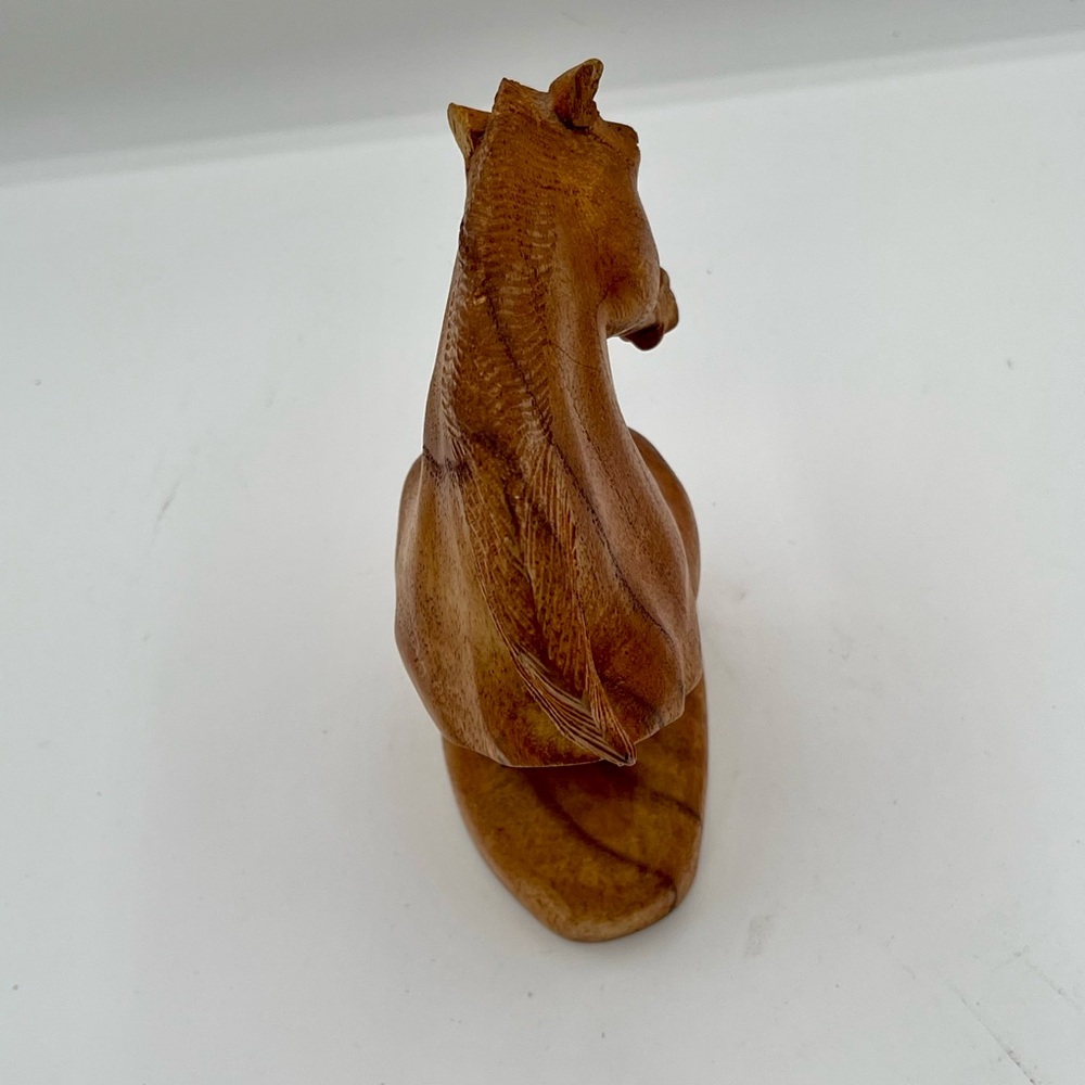 Handcrafted Wooden Horse Sculpture 8 inch tall - Picture 7 of 12